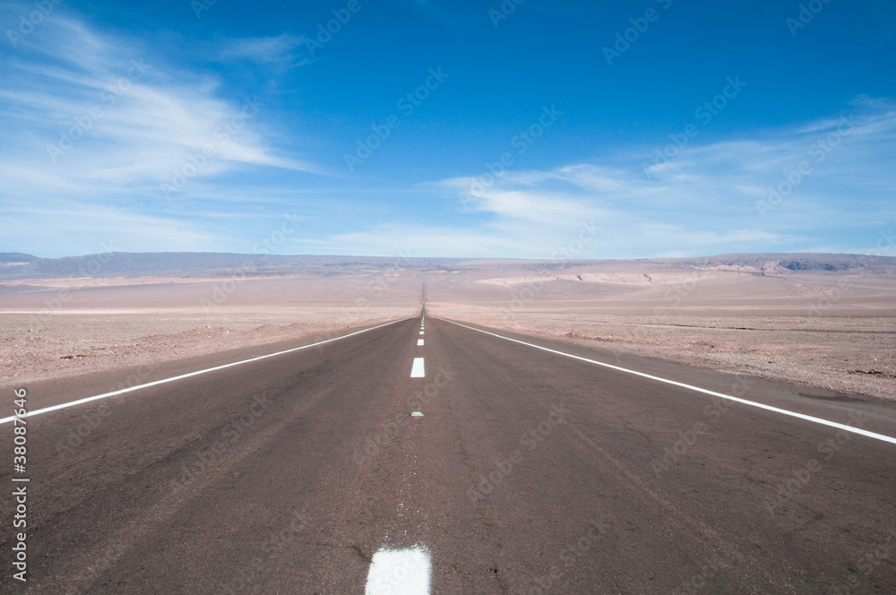Road in Atacama desert, Chile