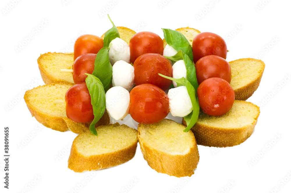 Bruschetta sticks on French bread Bruschetta sticks on French bread