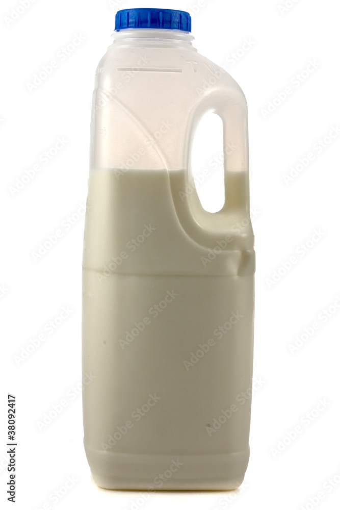 bottle of full fat milk isolated on a white background. bottle of full fat milk isolated on a white background.