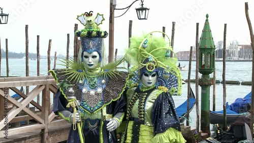 Masked couple in venice on carnival