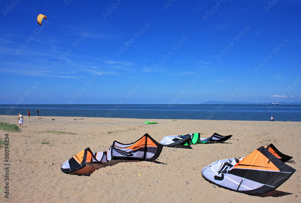 kites on beach