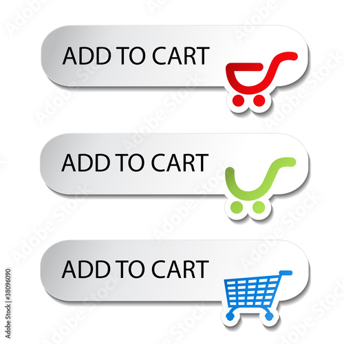 Vector shopping cart item - add buttons