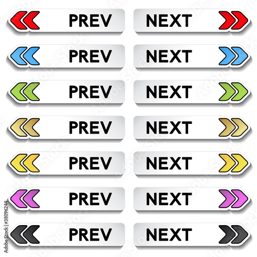 Vector buttons to the next and previous item