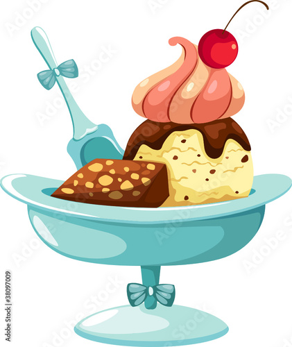 Ice cream with cake
