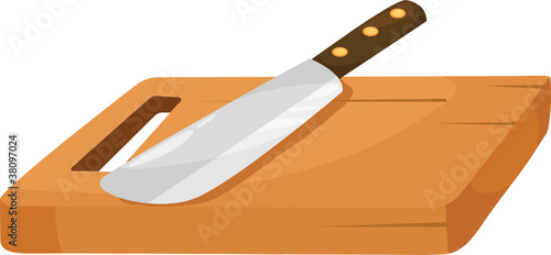 chopping board and knife