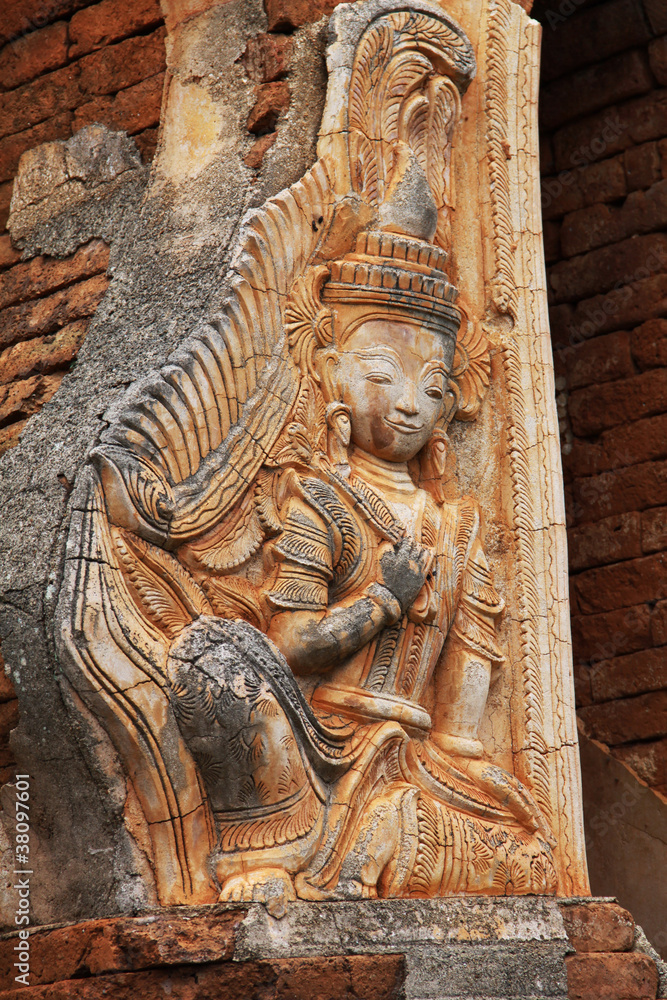 holy scuplture detail in ancient Myanmar temples holy scuplture detail in ancient Myanmar temples