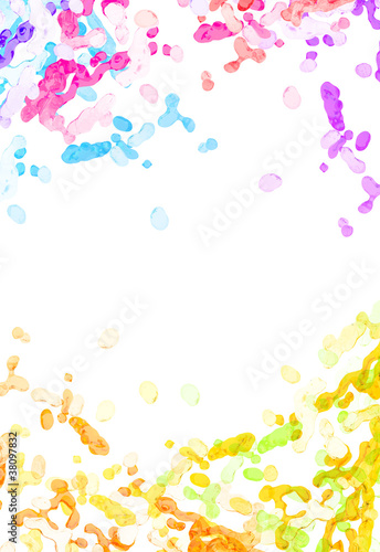 Colorful water splashes