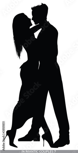 romantic couple silhouettes