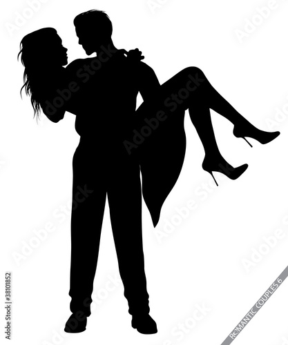 romantic couple silhouettes