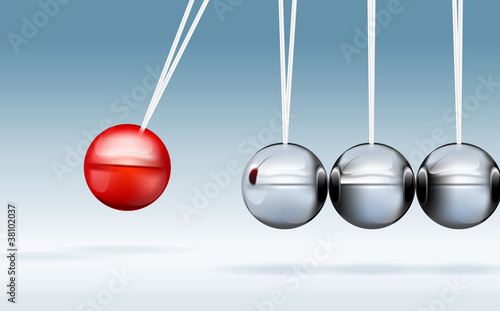 Realistic vector illustration of newton cradle