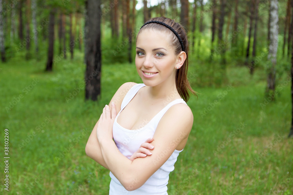 Young woman doing sport outdoors Young woman doing sport outdoors