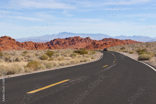 A road into Valley of Fire State Park.