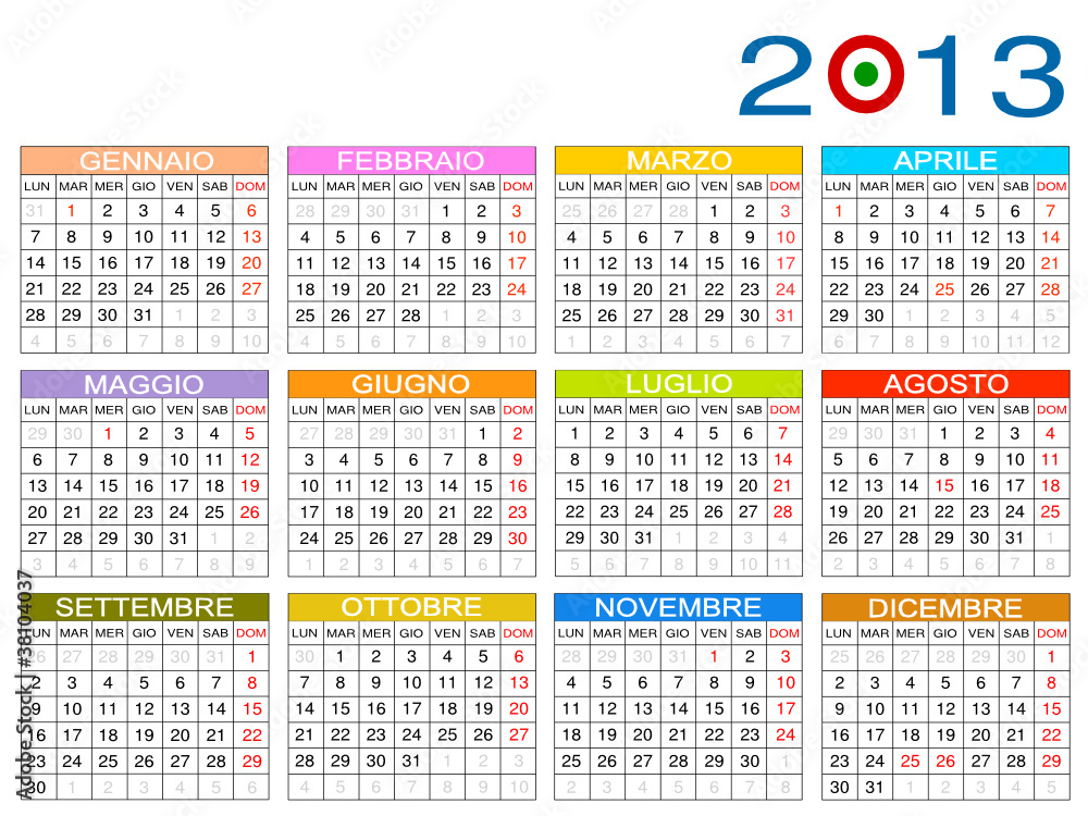 Calendario 2013 - Italia