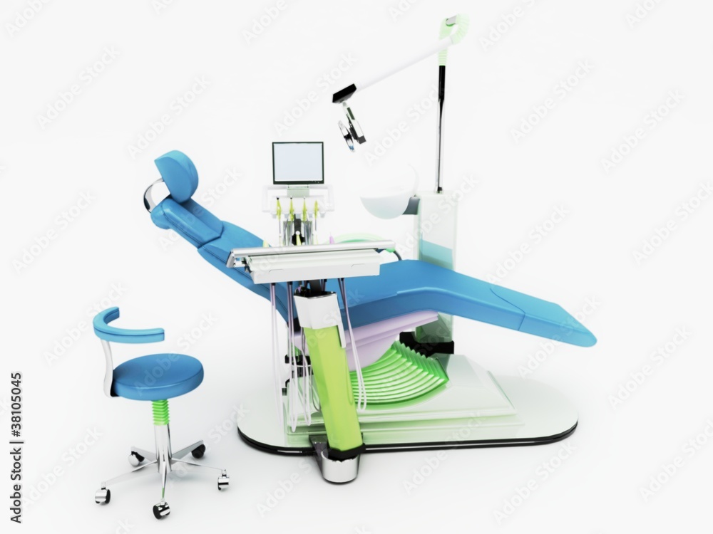 sedia poltrona dentista illustrazione 3d Stock Illustration | Adobe Stock