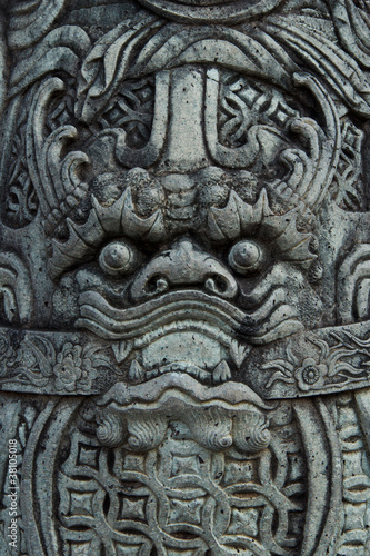 Face of Stone dragon sculpture