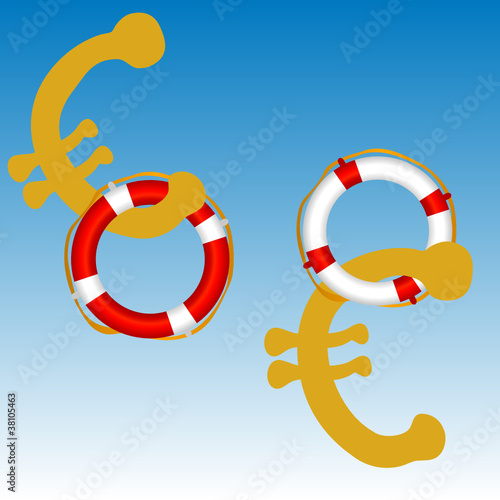 euro rescue by live saver vector illustration