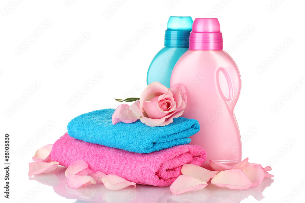 Towel and cleaning isolated on white Towel and cleaning isolated on white