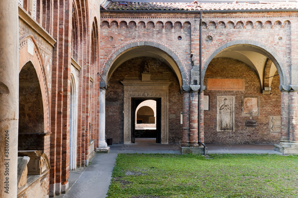 Naklejka premium Church and Cloister in Bologna Italy