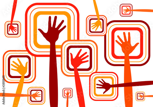 Funky hands vector design.