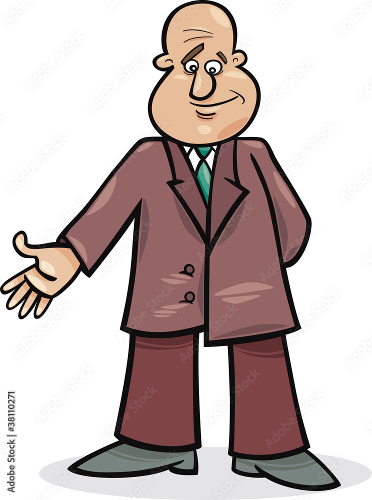 cartoon man in suit