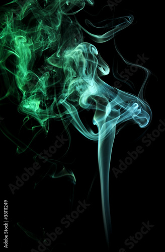 green and teal smoke