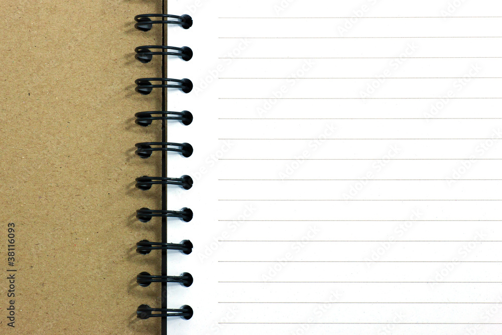 Notebook vertical single white page Notebook vertical single white page