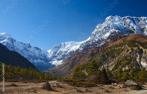 View on the Annapurna mountain of Nepal
