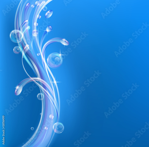 Dynamic blue water background