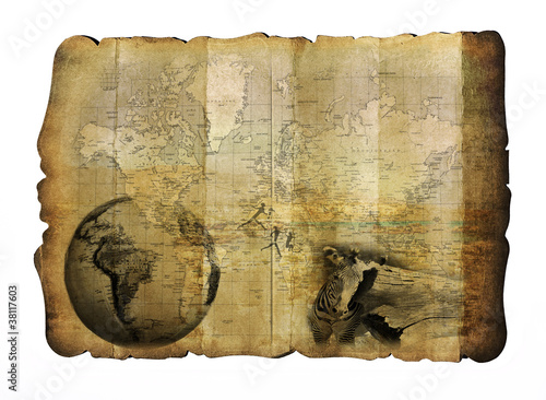 Canvas Print Vintage safari map