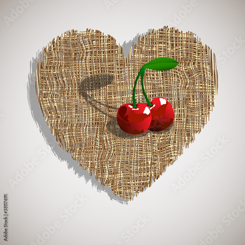 Cherry on weave heart