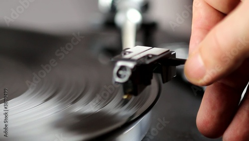Record Player - Hand Places Arm