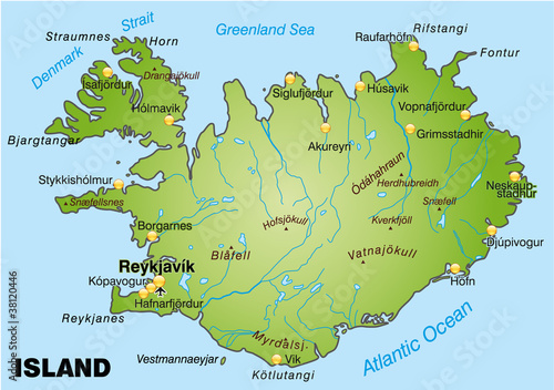 Landkarte von Island