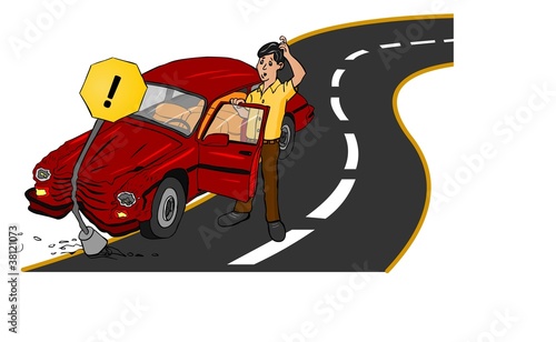 Accident Car on road