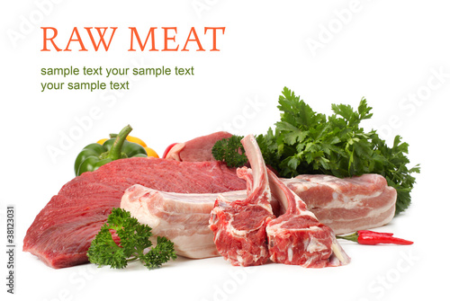 Εκτύπωση καμβά raw meat assortment