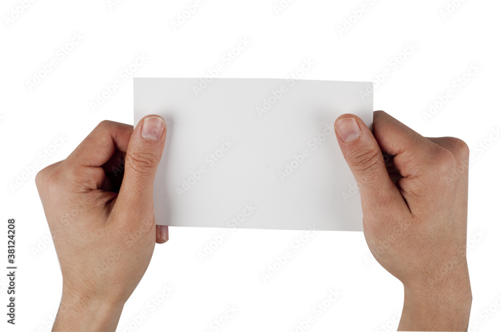 Human Hand Holding Empty Paper Human Hand Holding Empty Paper
