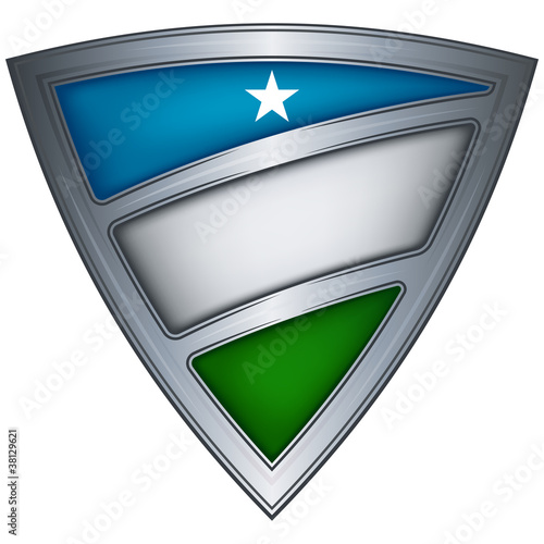 Bilde på lerret Steel shield with flag Puntland