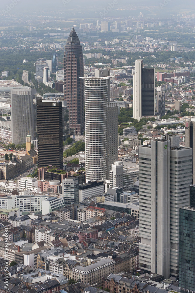 Fototapeta premium Luftaufnahme Frankfurt am Main von Süd-Ost