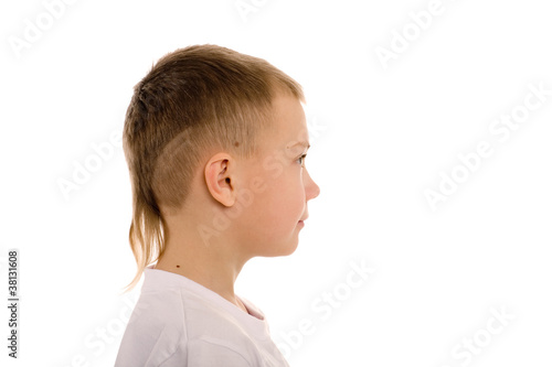 Boy eight years. Children's hairdo - series of 5 photos