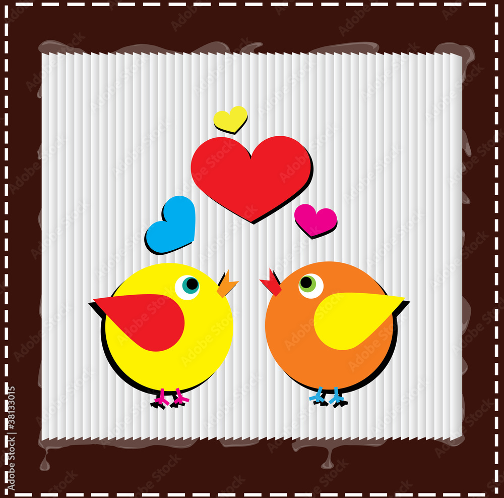 Birds are singing love song from hearts Birds are singing love song from hearts