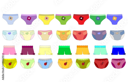 children's panties, diapers vector