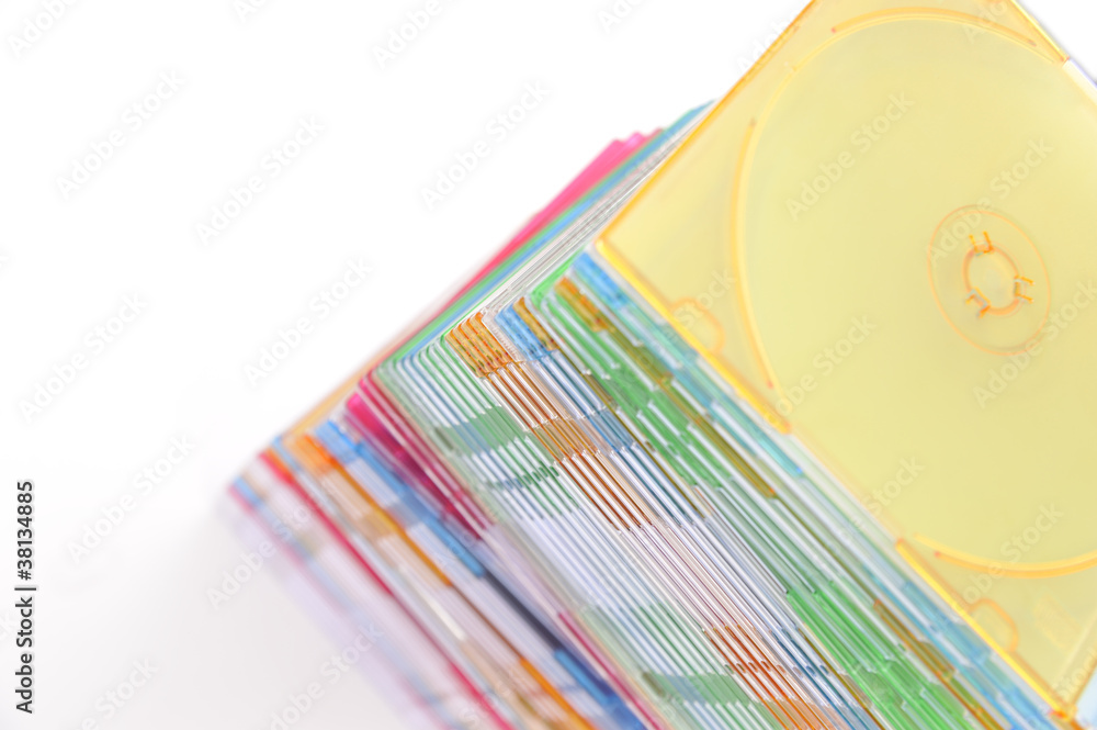 Fototapeta premium Stack of disks isolated on white background