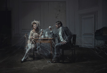 Leinwandbilder Artist KB Junges Paar im alten Schloss  © konradbak