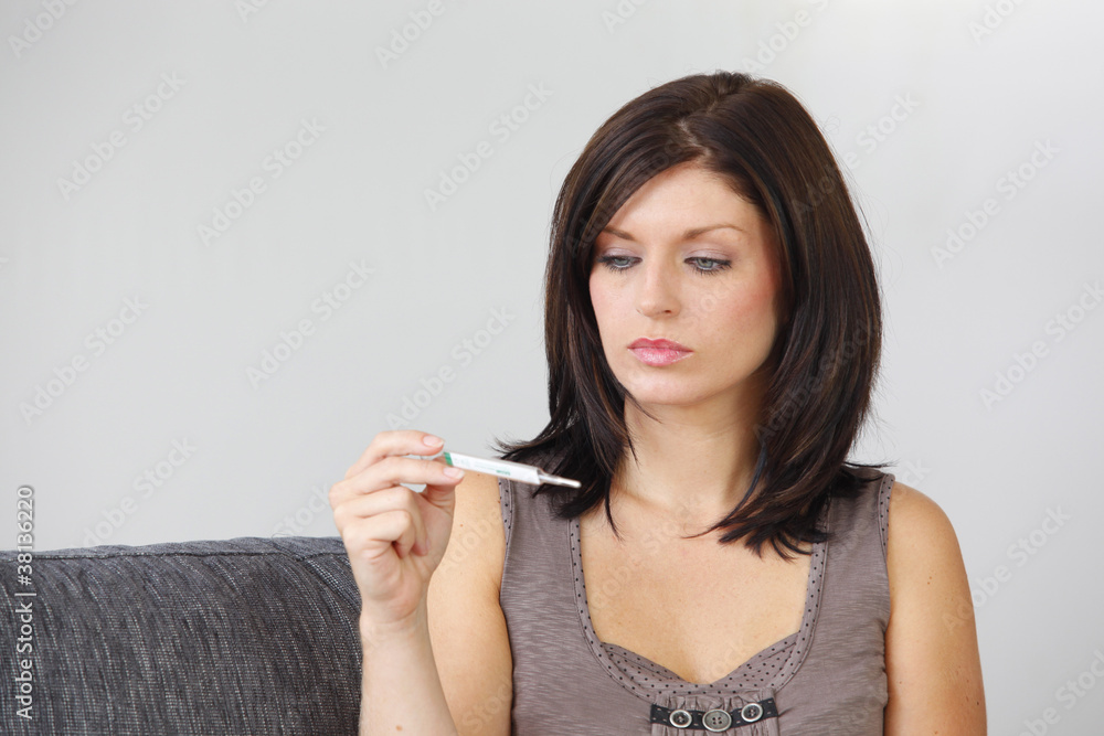 Woman with a pregnancy test Woman with a pregnancy test