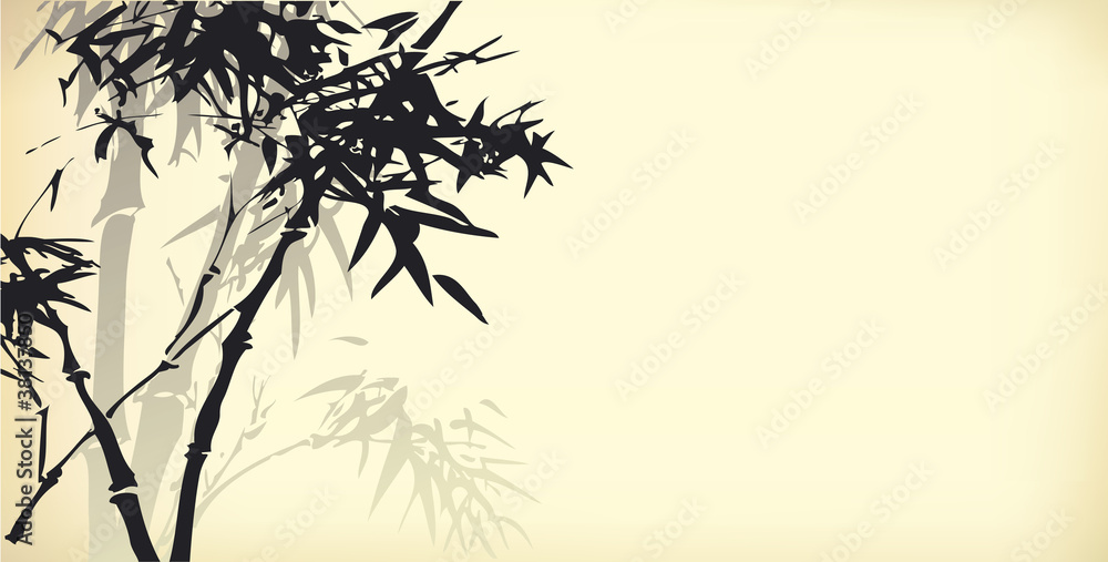 Naklejka premium Vector background of bamboo branches