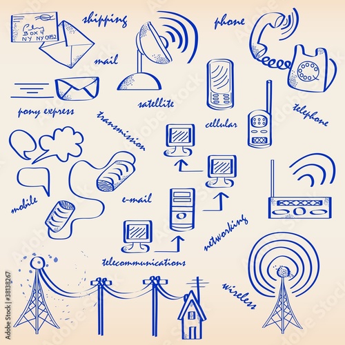 Hand Drawn Communication Icons Set