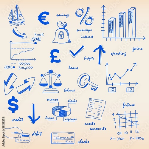 Hand Drawn Budgeting Icon Set