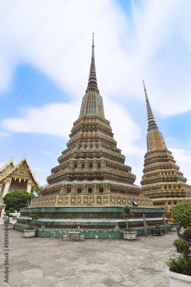 Authentic Thai Architecture in Wat Pho, Bangkok
