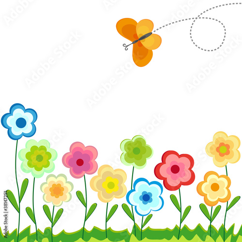 Farbiger floraler Hintergrund - Vektor