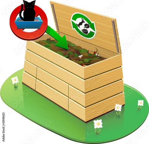 Composteur : pas de litière dans le compost (détouré)