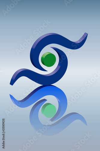 Logo Wasserkraft gruen 3d